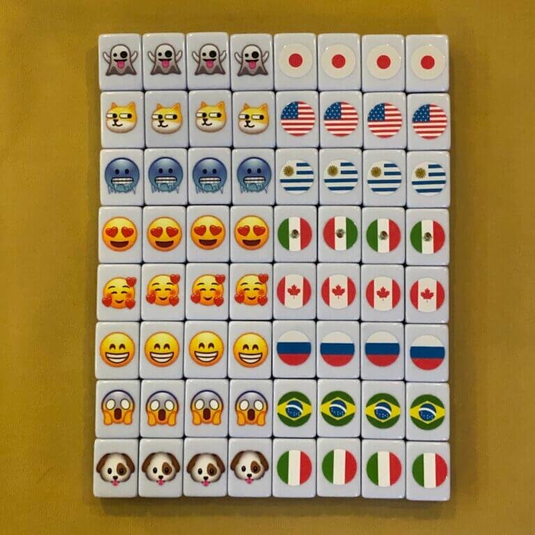 Emoji Vs Flag Mahjong-Style Tile Game Set - 65-Tile 2-Player Seaside ...