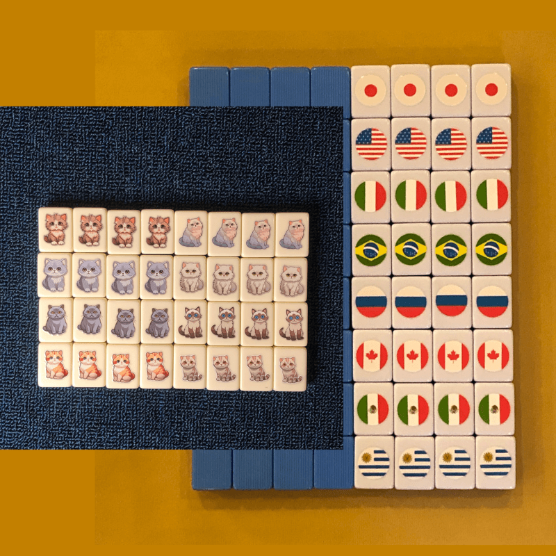 Seaside Escape Mahjong Tile Game 98 Tiles Family Pack 4 Sides (Flag Vs  Emoji Vs Dog Vs Christmas) Tiktok New Viral Trending Rummy Dominos - DOREMI  MALL - Seaside Escape Mahjong