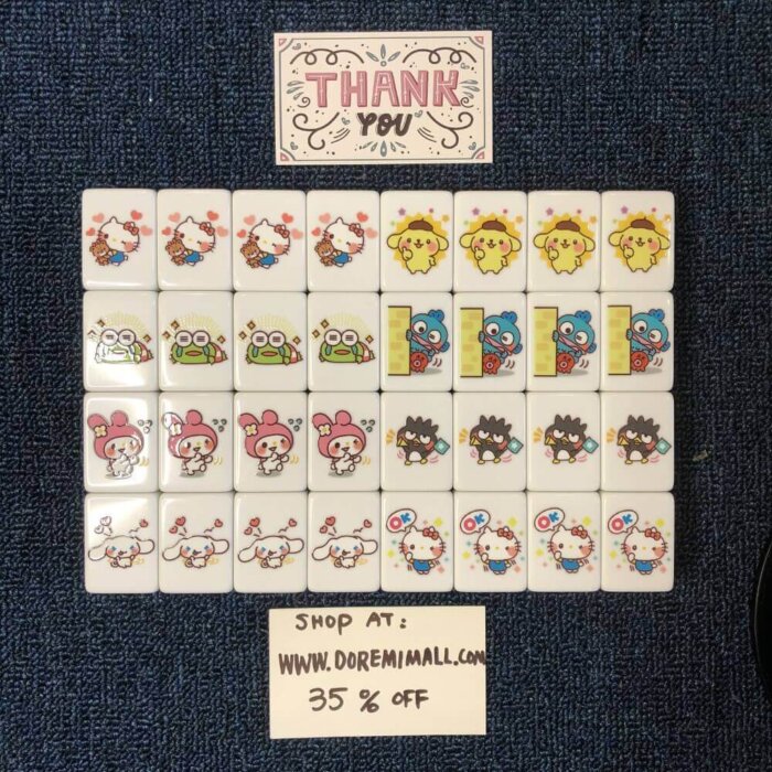 Seaside Escape Tile Game Sanrio Hello Kitty & Friends Mahjong 65 X-Large Pink Blocks