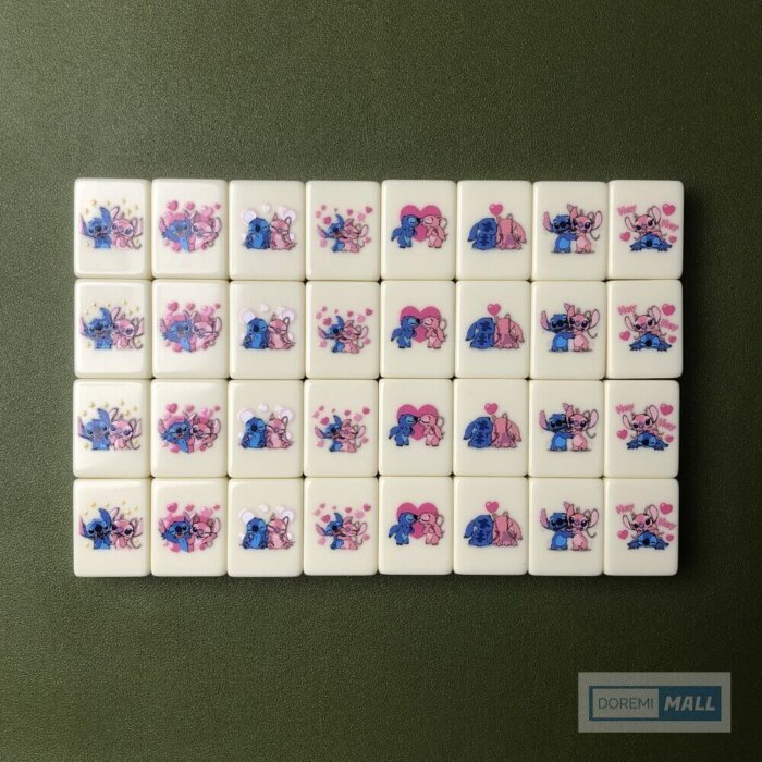 Seaside Escape Tile Game Stitch 65 mahjong blocks regular 34 mm Tiktok new viral dominos