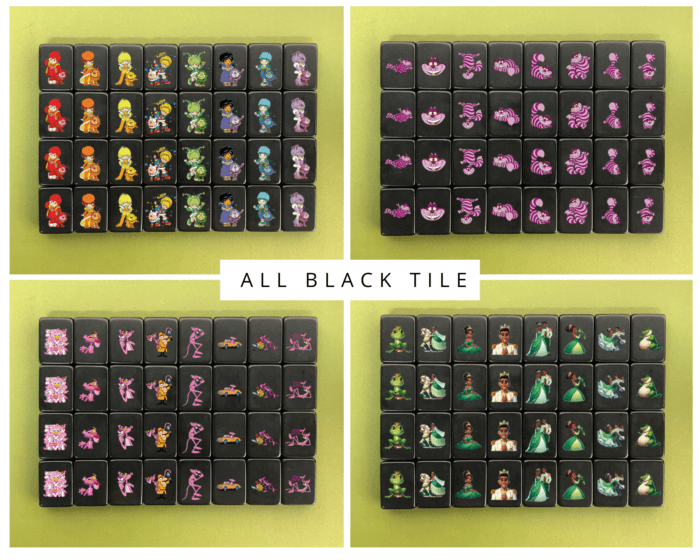 Seaside Escape 33 XL ALL Black Mahjong Tile Game (1 player set)