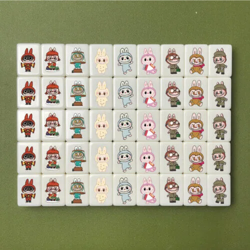 Labubu Inspired Mahjong-Style Tile Game Set – 46-Tile Solo Seaside Escape Game Labubu Inspired Mahjong-Style Tile Game Set – 46-Tile Solo Seaside Escape Game