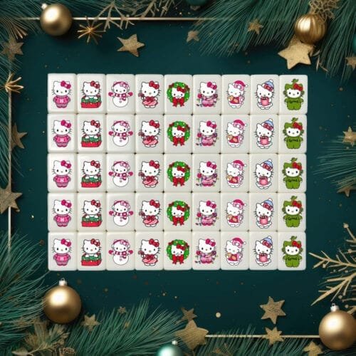 Seaside Escape Tile Game Hello Kitty Christmas 33/46 XL mahjong