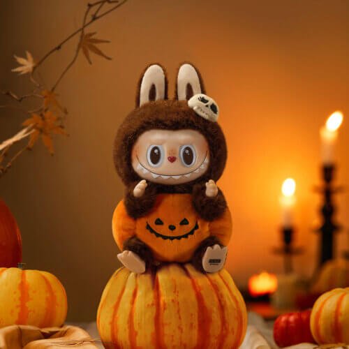 Sitting Pumpkin Labubu Happy Halloween Party Vinyl Plush Pendant