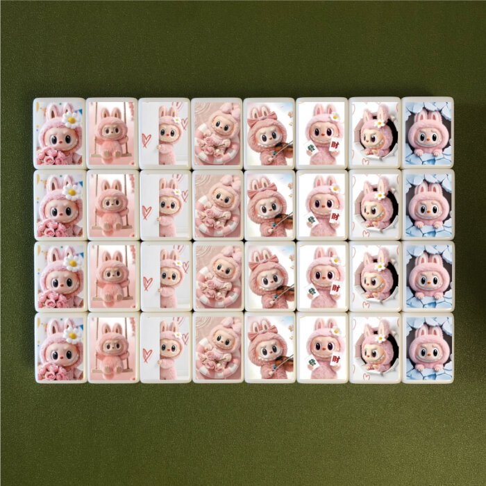 Labubu Mahjong Set Mokoko vs Zimomo 65 Tiles