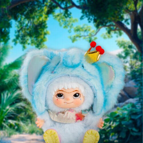 Wakuku Ton Ton Blue Starlight Plush Hanging Card