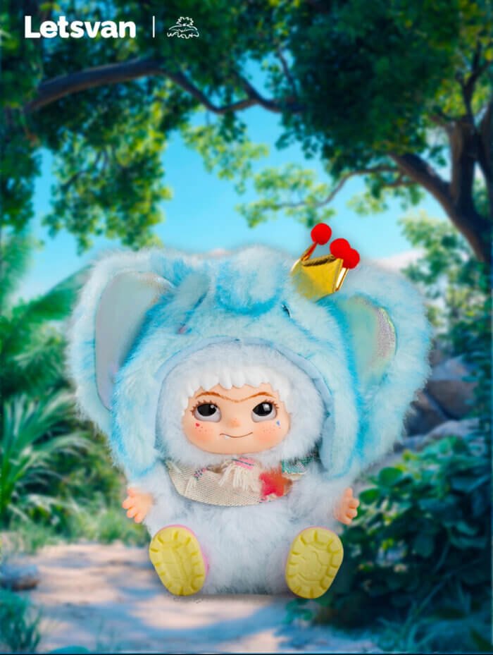 Wakuku Ton Ton Blue Starlight Plush Hanging Card