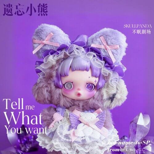Skullpanda Ratty Bear Handmade Outfit – Pastel Lolita Dress with Plush Ears & Lace Details