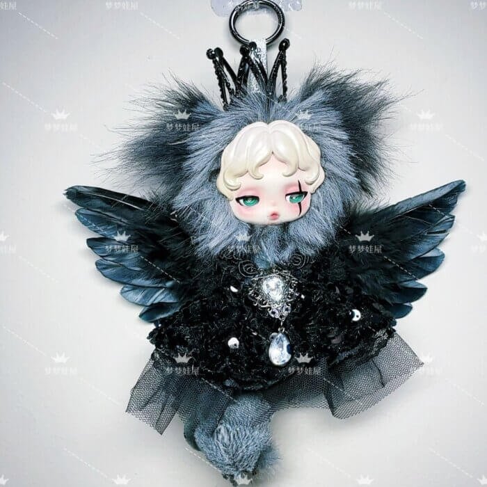Skullpanda Super Secret Doggie “Royal Black” Handmade Luxury Outfit | Gothic Angel Style Doll Clothes