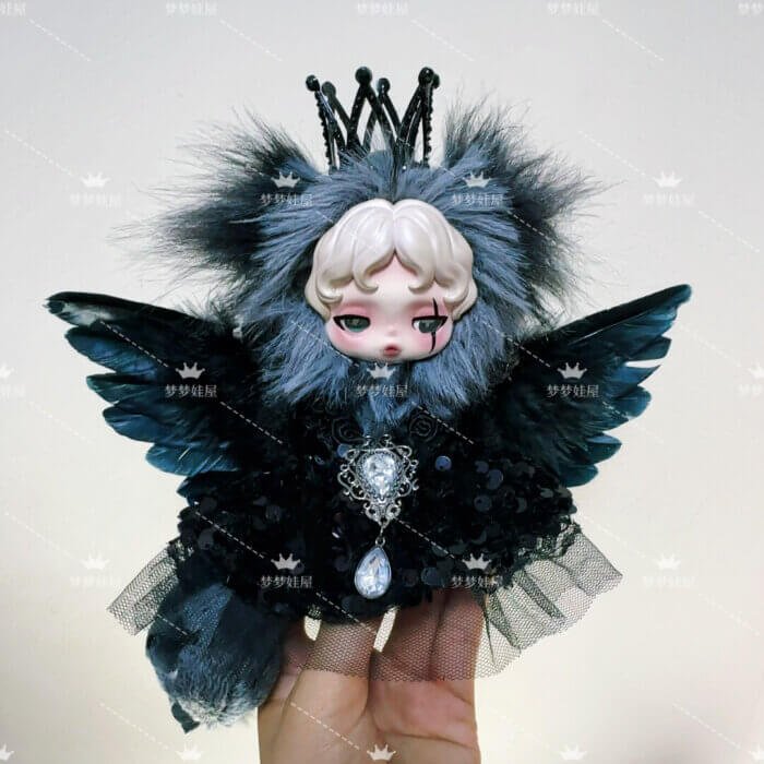 Skullpanda Super Secret Doggie “Royal Black” Handmade Luxury Outfit | Gothic Angel Style Doll Clothes