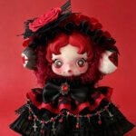 Tenue Skullpanda Chomp faite main – Tenue Lolita gothique rose rouge