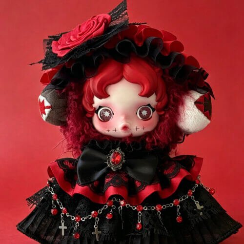 Skullpanda Chomp Handmade Outfit – Red Rose Gothic Lolita OOTD Skullpanda Chomp Handmade Outfit – Red Rose Gothic Lolita OOTD