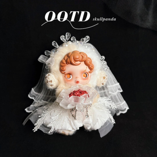 Skullpanda Amber Bride Handmade Outfit – White Veil and Rose Bouquet OOTD Skullpanda Amber Bride Handmade Outfit – White Veil and Rose Bouquet OOTD